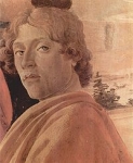Сандро Боттичелли. Автопортрет на картине "Поклонение волхвов"